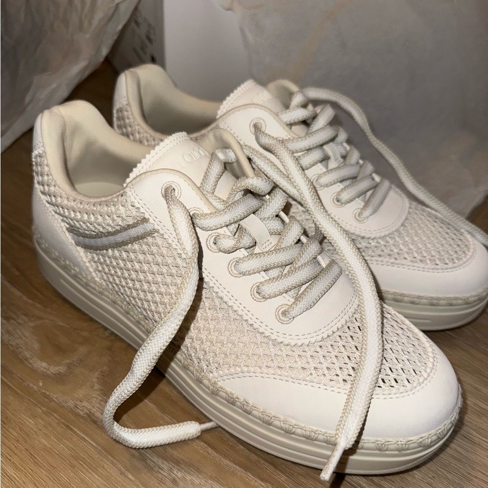 Jimmy Choo Women's Cream Sneakers